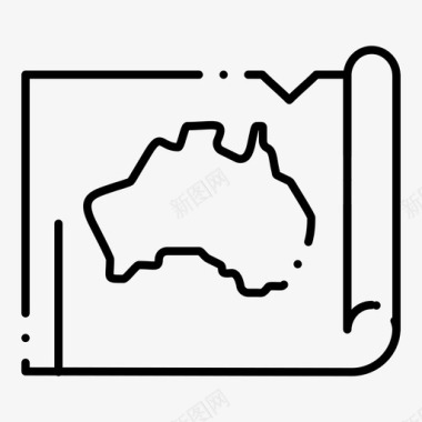 澳大利亚地图国家位置图标图标