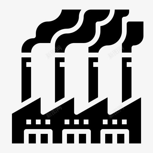 工厂全球变暖12填充图标svg_新图网 https://ixintu.com 全球 变暖 填充 工厂