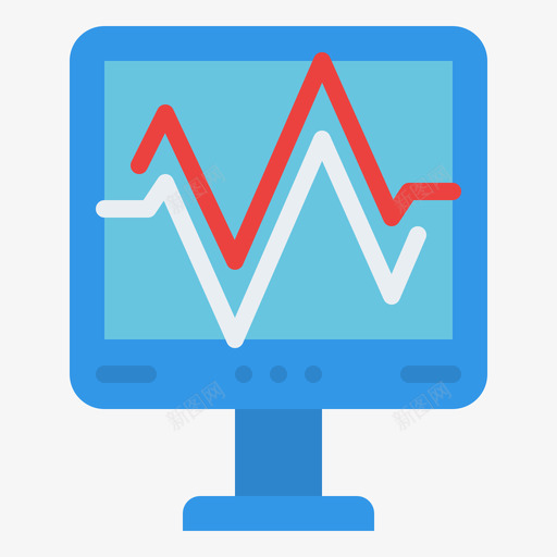 监视器医用238扁平图标svg_新图网 https://ixintu.com 医用 扁平 监视器