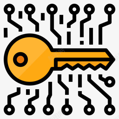 加密网络安全26线性颜色图标图标