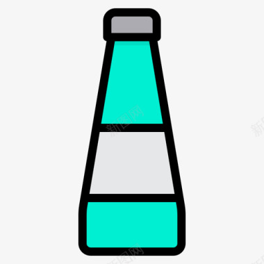 酱汁瓶子和容器4线颜色图标图标