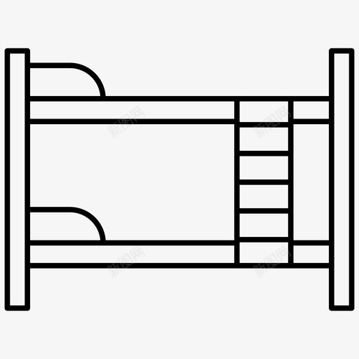 宿舍床卧室图标svg_新图网 https://ixintu.com 卧室 双层 图标 家具 宿舍 监狱 轮廓