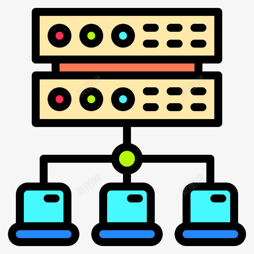 网络网络和数据库3线性颜色图标svg_新图网 https://ixintu.com 数据库 线性 网络 颜色