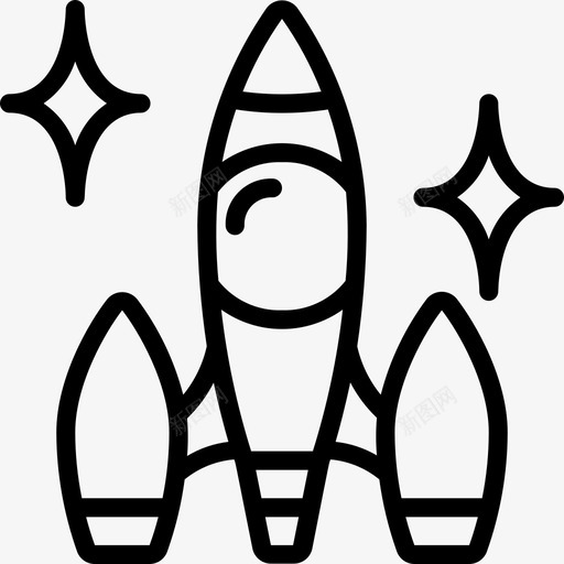 太空船科幻2直线型图标svg_新图网 https://ixintu.com 太空船 直线 科幻 线型