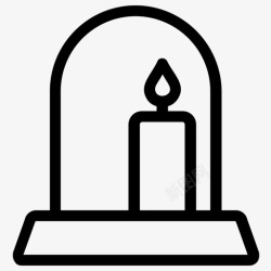 松树叶上的蜡烛墓地坟墓上的蜡烛死亡图标高清图片