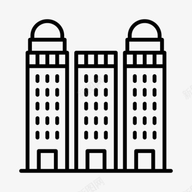 城市建筑物旅馆图标图标