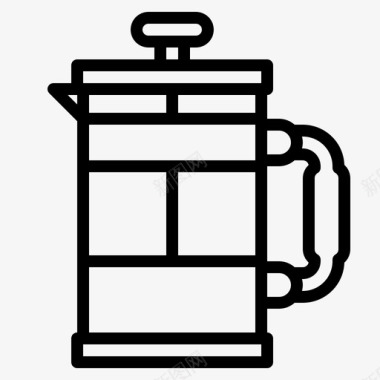 法国出版社咖啡店117线性图标图标