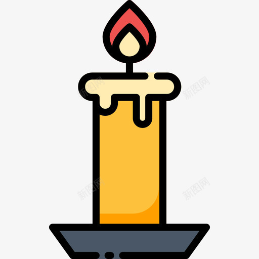 蜡烛39号疗法线性颜色图标svg_新图网 https://ixintu.com 39号 疗法 线性 蜡烛 颜色