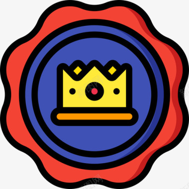 皇冠君主制1线形颜色图标图标