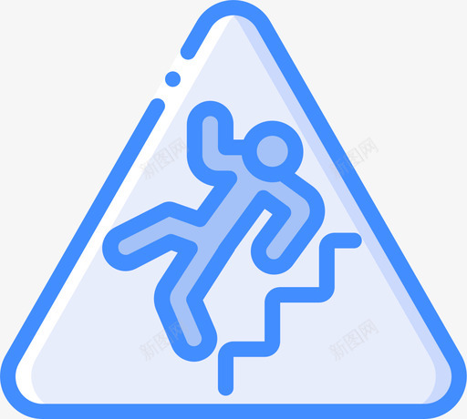 湿滑警告标志1蓝色图标svg_新图网 https://ixintu.com 标志 湿滑 蓝色 警告