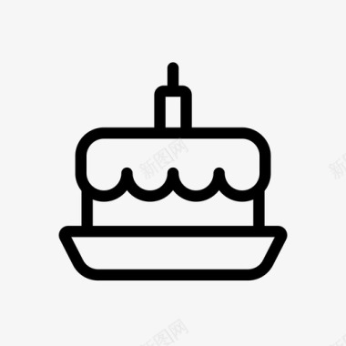 有蜡烛的蛋糕生日庆祝图标图标