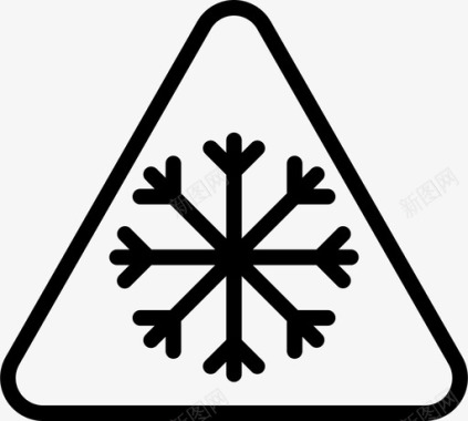 雪警告标志4直线图标图标