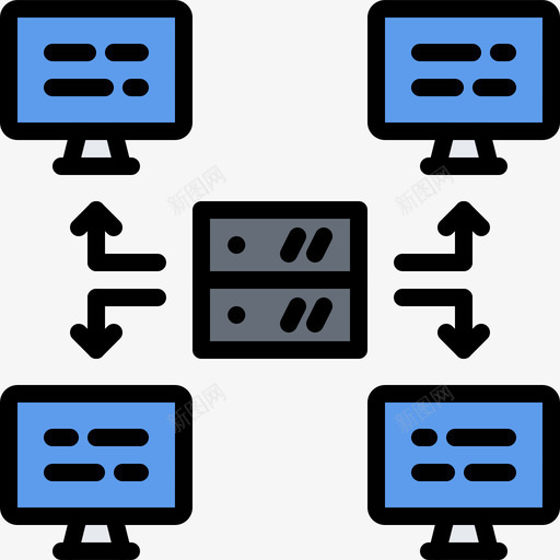 Lan计算机53彩色图标svg_新图网 https://ixintu.com 彩色 计算机
