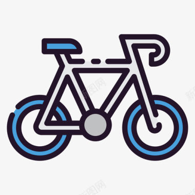 自行车运动器材32线性颜色图标图标
