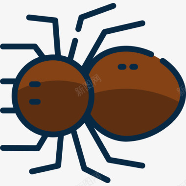 蜘蛛柬埔寨线性颜色图标图标