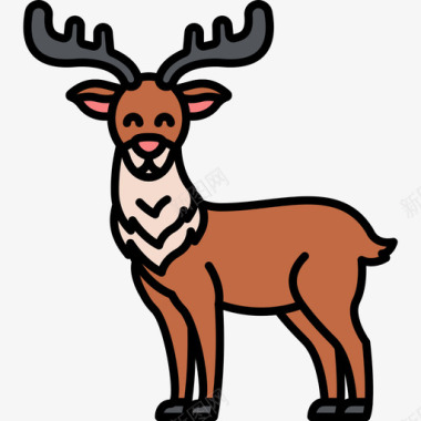 驯鹿动物27直系颜色图标图标
