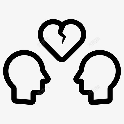 离婚伤心冲突图标svg_新图网 https://ixintu.com 伤心 关系 冲突 分居 离婚