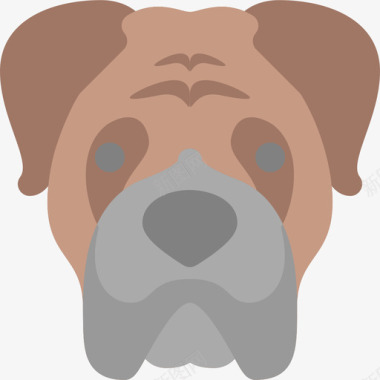狗狗品种5扁平图标图标