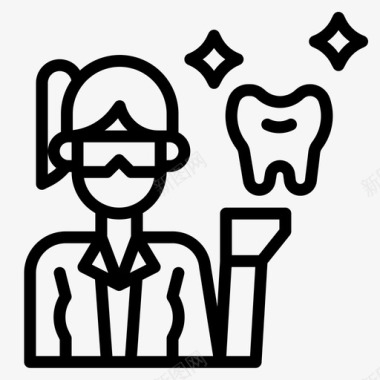 牙医牙科45岁直系图标图标