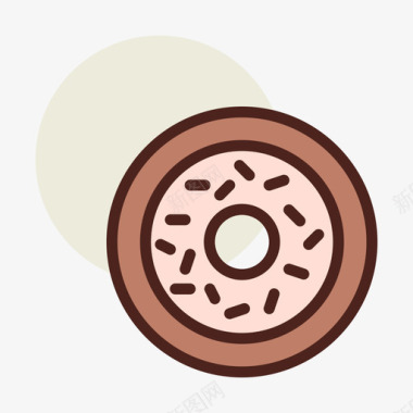 甜甜圈街头食品11线性颜色图标图标
