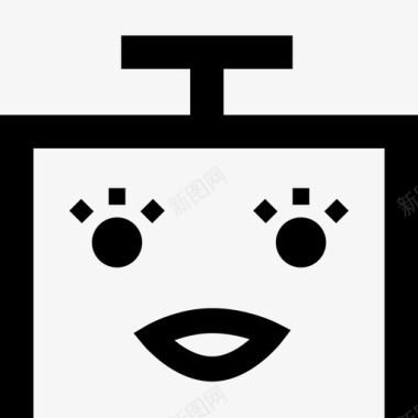 快乐机器人女性机器人机器人化妆图标图标