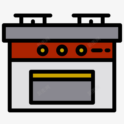 烤箱器具10线性颜色图标svg_新图网 https://ixintu.com 器具 烤箱 线性 颜色
