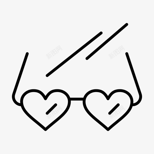 眼镜心爱图标svg_新图网 https://ixintu.com 2月 v4 婚礼 收集 界面 眼镜 网络