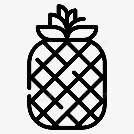菠萝水果和蔬菜46直线型图标svg_新图网 https://ixintu.com 水果 直线 线型 菠萝 蔬菜