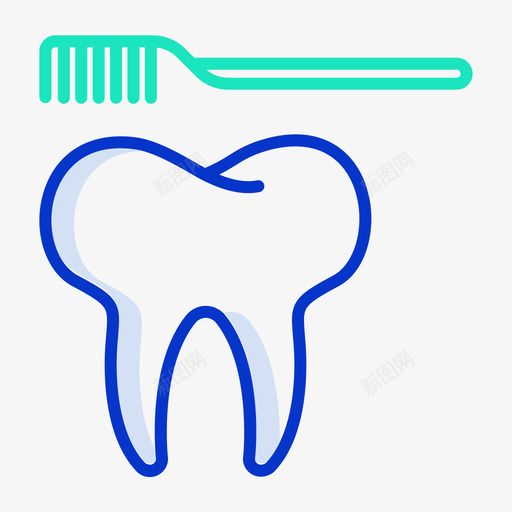 牙刷牙科39轮廓颜色图标svg_新图网 https://ixintu.com 牙刷 牙科 轮廓 颜色