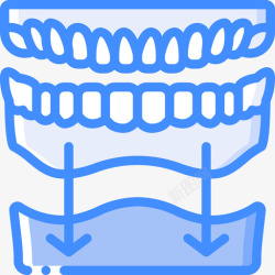 牙科假肢牙科植入物假肢蓝色图标高清图片