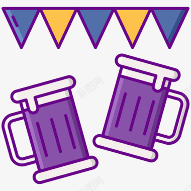 派对酿酒厂2线性颜色图标图标