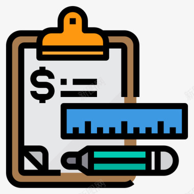 剪贴板商业策略45线颜色图标图标