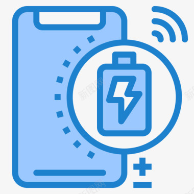 电池智能手机31蓝色图标图标