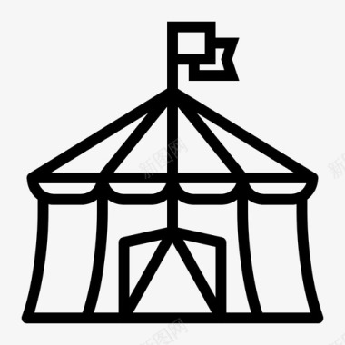 马戏团帐篷娱乐嘉年华图标图标