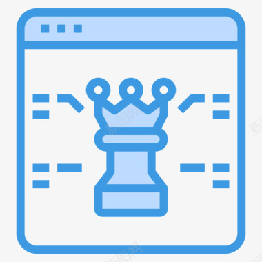 国际象棋商业战略44蓝色图标图标