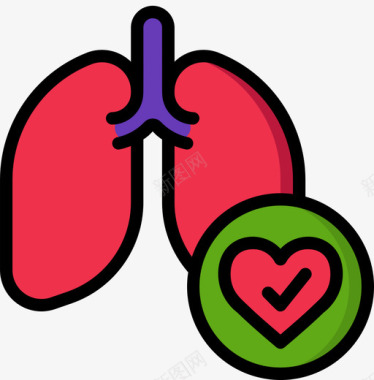 肺戒烟11线性颜色图标图标