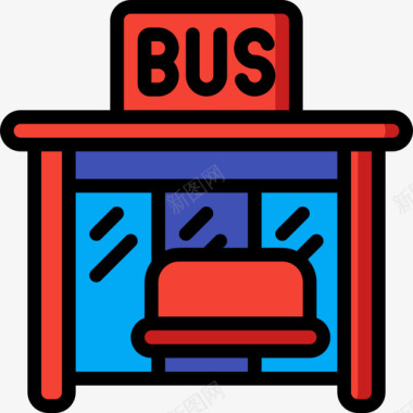 公交车站公共服务9线颜色图标图标