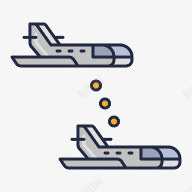 连接航空公司2线性颜色图标图标
