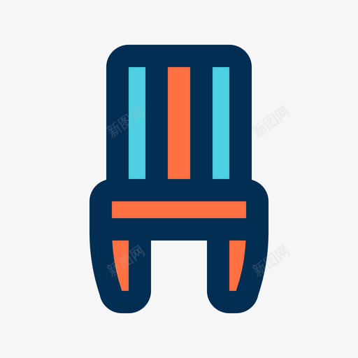 椅子家具136线性颜色图标svg_新图网 https://ixintu.com 家具 椅子 线性 颜色