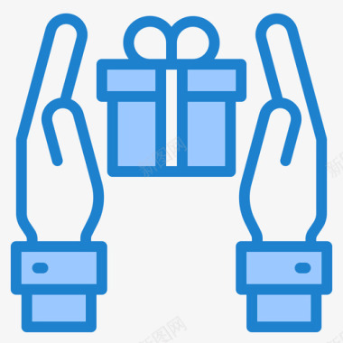 礼品盒礼品34蓝色图标图标
