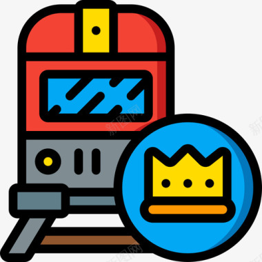 火车君主制1线性颜色图标图标