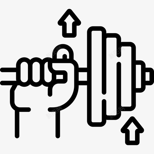 哑铃运动166直线型图标svg_新图网 https://ixintu.com 哑铃 直线 线型 运动