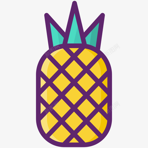 菠萝热带54线形颜色图标svg_新图网 https://ixintu.com 热带 线形 菠萝 颜色