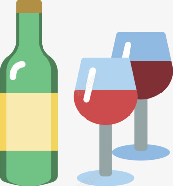 葡萄酒野餐61平淡图标图标