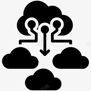 云计算云数据传输云网络图标图标