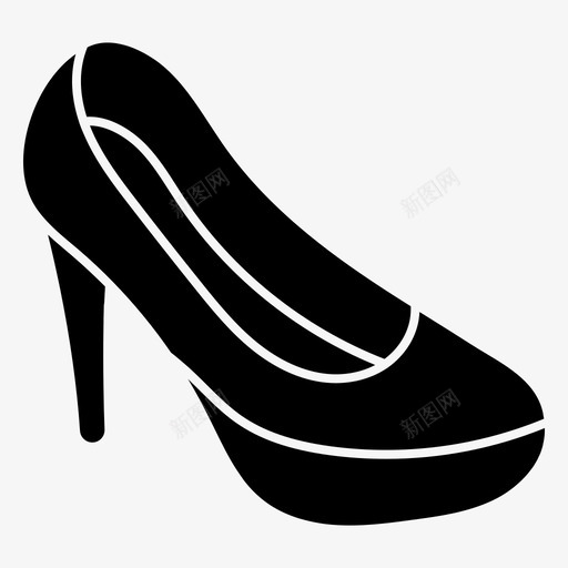 高跟鞋时尚女性图标svg_新图网 https://ixintu.com 元素 女性 时尚 鞋子 鞋类 高跟鞋
