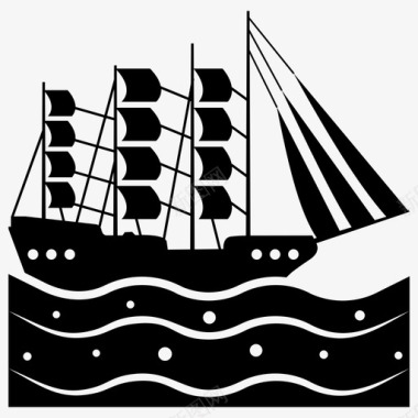 海盗船海盗护卫舰海盗单桅帆船图标图标
