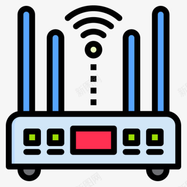 Wifi智能技术16线性颜色图标图标