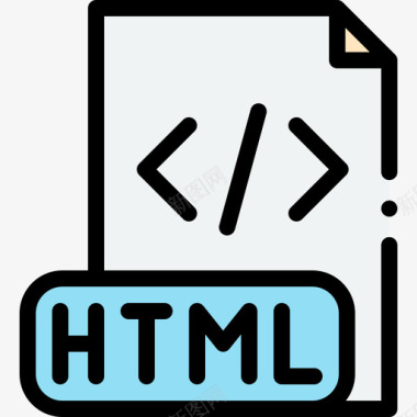 Html文档和文件5线性颜色图标图标