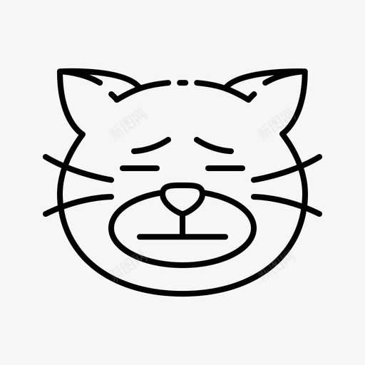 猫猫表情符号线性图标svg_新图网 https://ixintu.com 符号 线性 表情